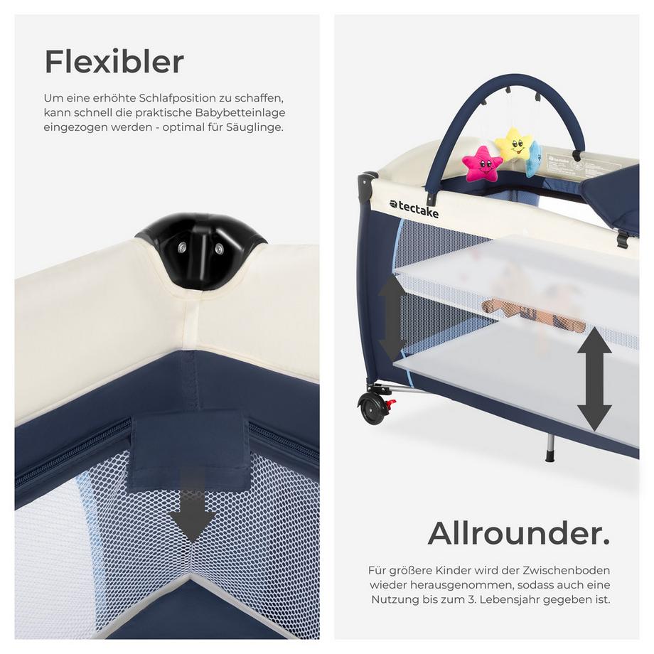 Tectake  lettino da viaggio con fasciatoio 
