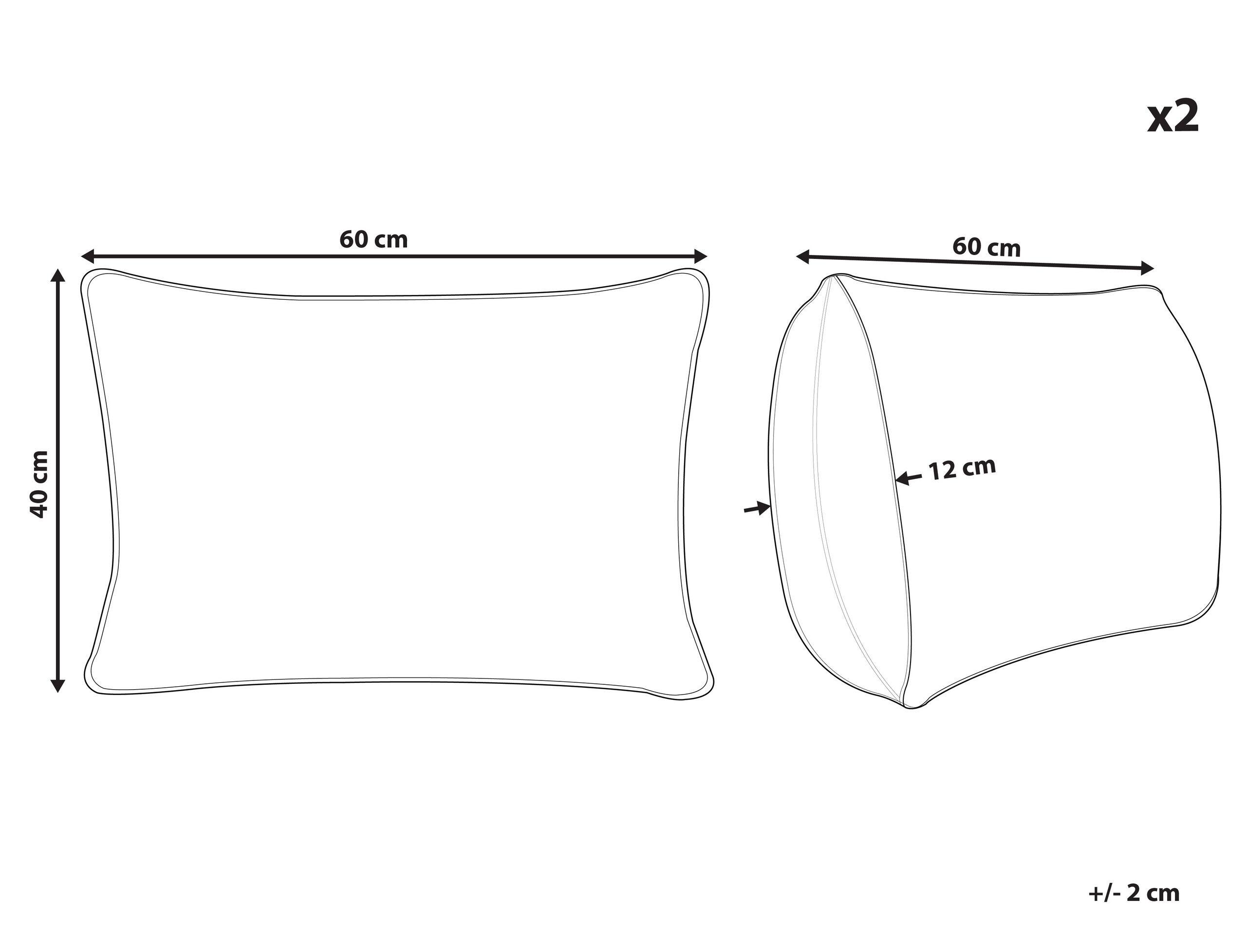 Beliani Kissen 2er Set aus Polyester Rustikal TAMNINE  