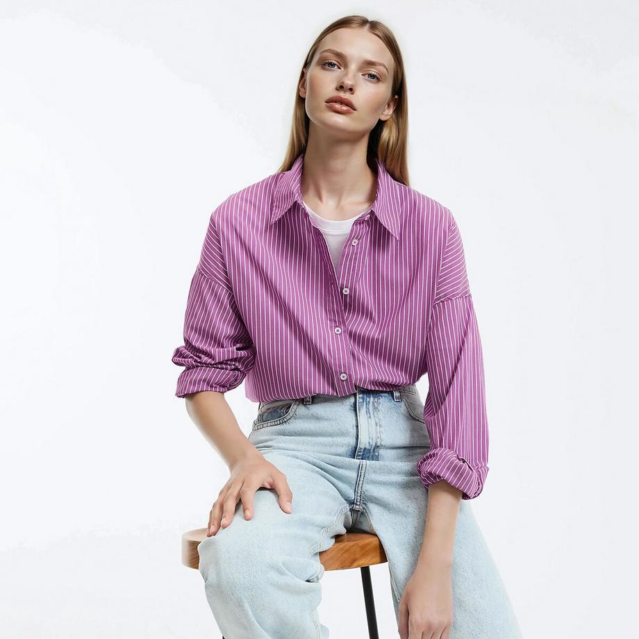 La Redoute Collections Signature Apolline Camicia Larga a Righe  