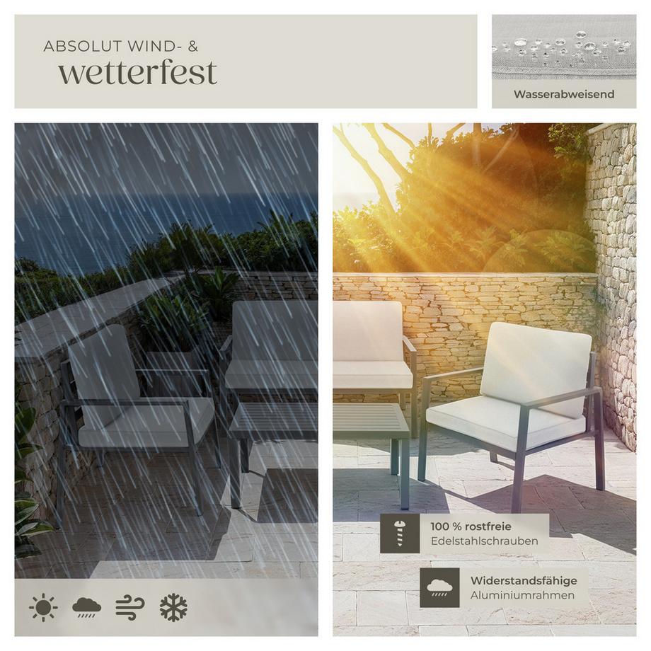 Tectake Salottino Göteborg Con struttura in alluminio, per 4 persone  