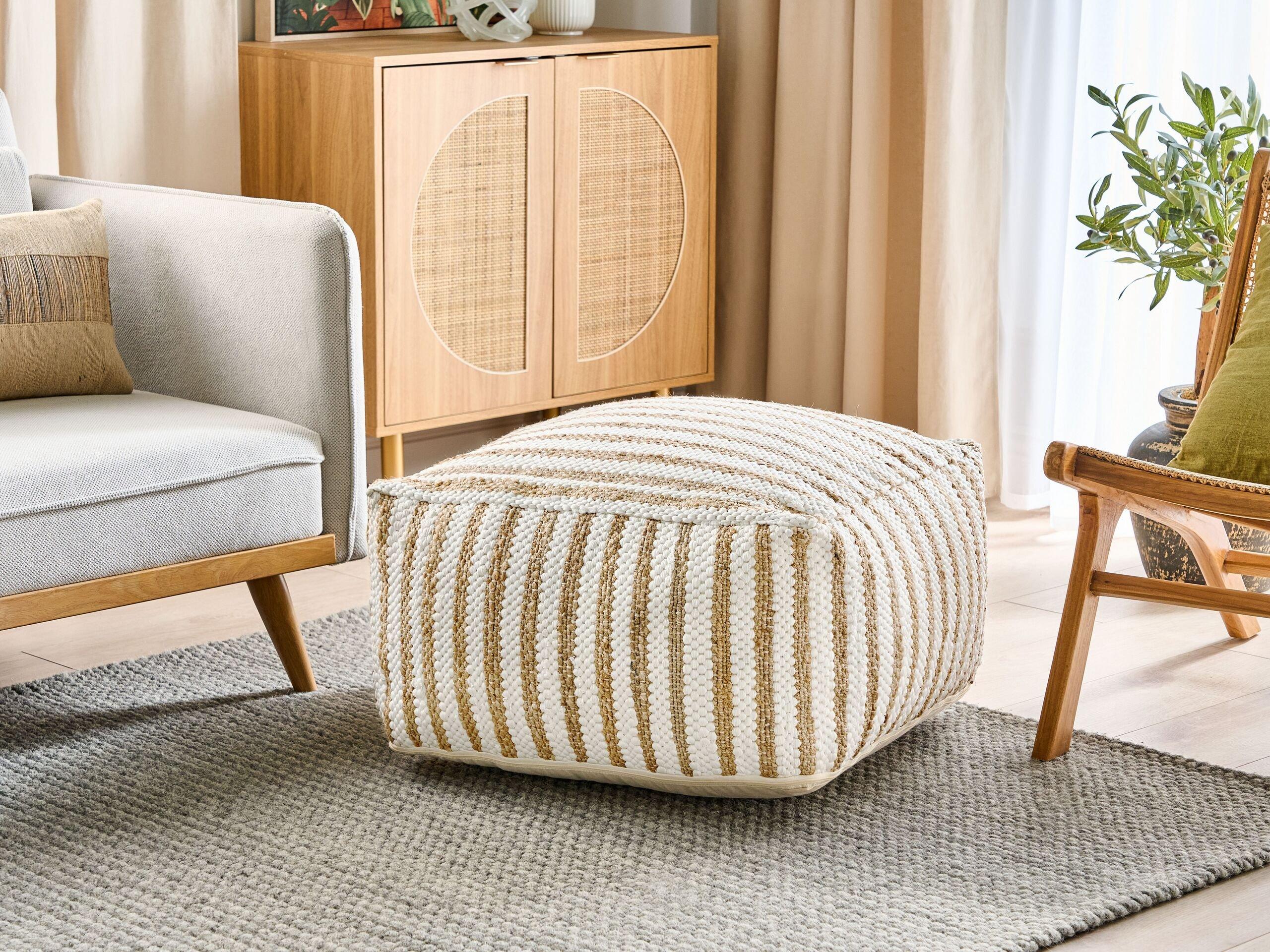 Beliani Pouf en Iuta Boho ALMATTI  