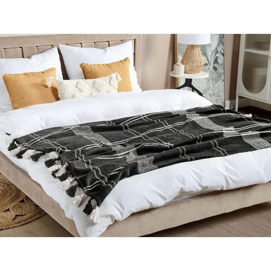 Beliani Boho KULAC Baumwoll Kuscheldecke  