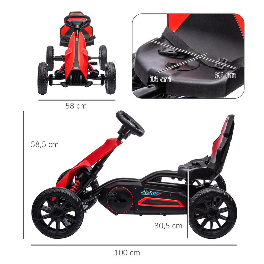 HOMCOM  Kinder Go Kart Tretauto 