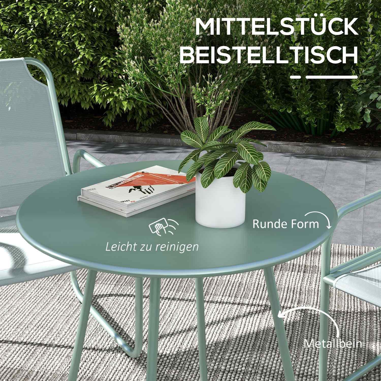 Northio 3 pièces Ensemble bistro, ensemble de meubles de balcon comprenant 1 table, 2 chaises, ensemble de meubles de jardin, ensemble de meubles de jardin pour jardin, terrasse, maille, vert  