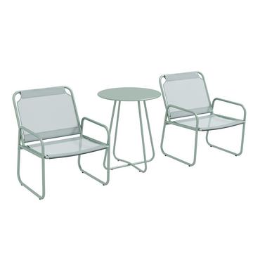 3 pièces Ensemble bistro, ensemble de meubles de balcon comprenant 1 table, 2 chaises, ensemble de meubles de jardin, ensemble de meubles de jardin pour jardin, terrasse, maille, vert