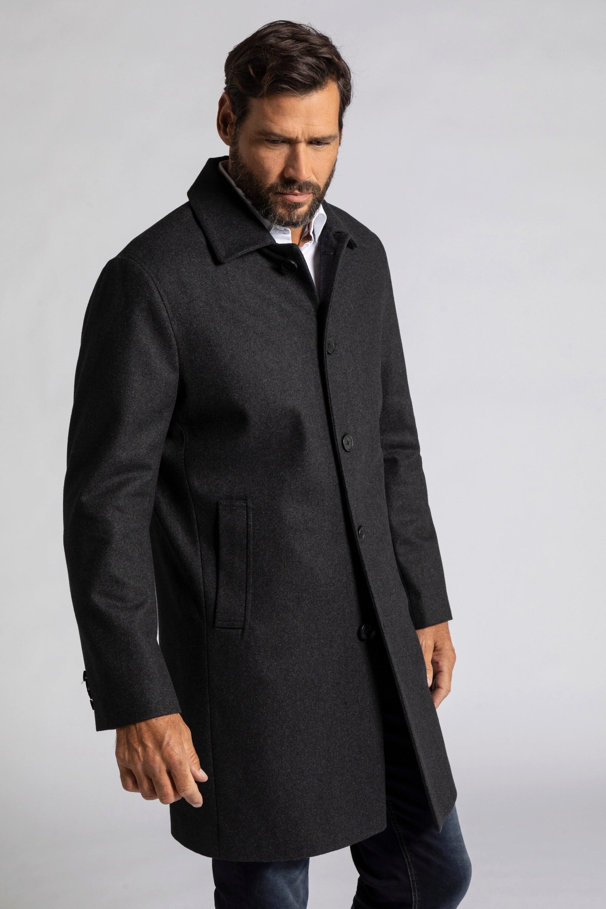 JP1880  Manteau en laine mélangée déperlante, col de chemise, jusqu'au 8 XL 