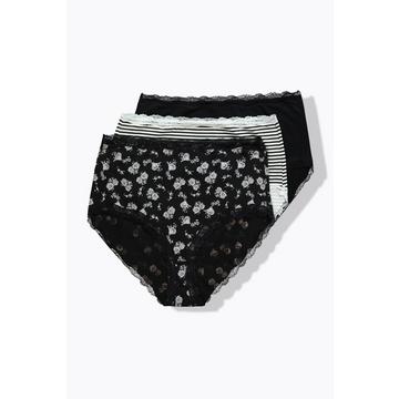 Maxi slip in confezione da tre con orli con pizzo