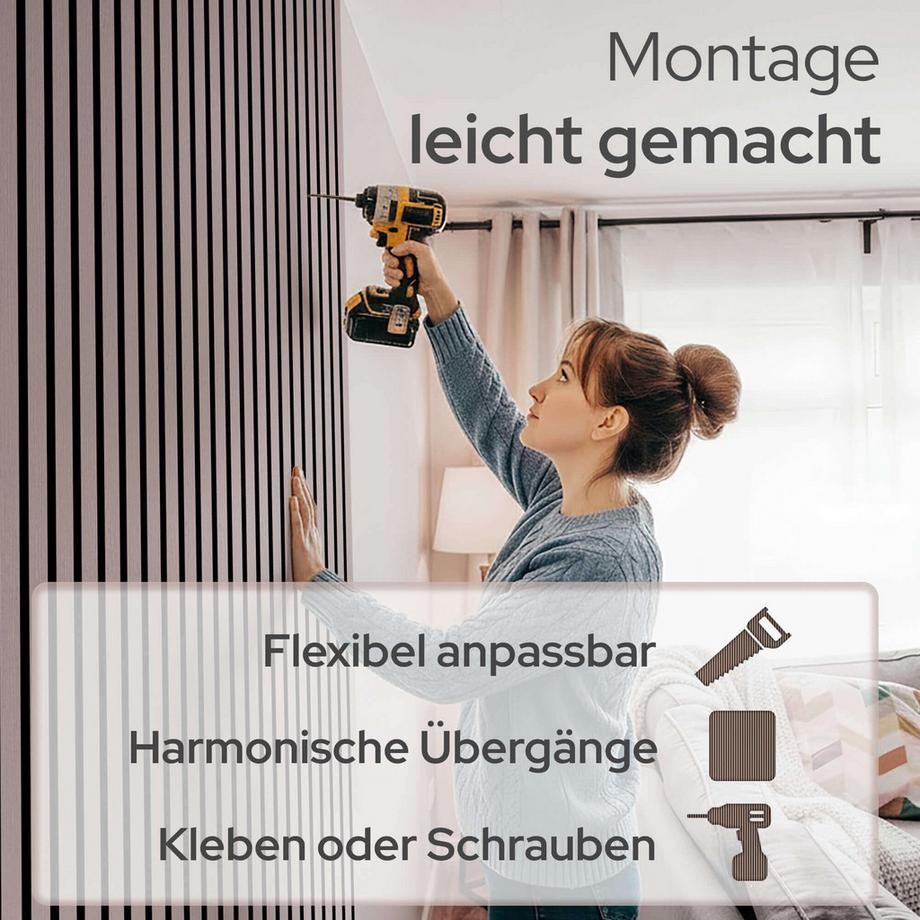 Arebos Panneaux acoustiques, lot de 2 Panneau mural aspect bois  