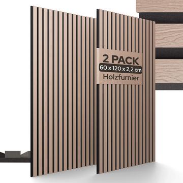 Panneaux acoustiques, lot de 2 Panneau mural aspect bois