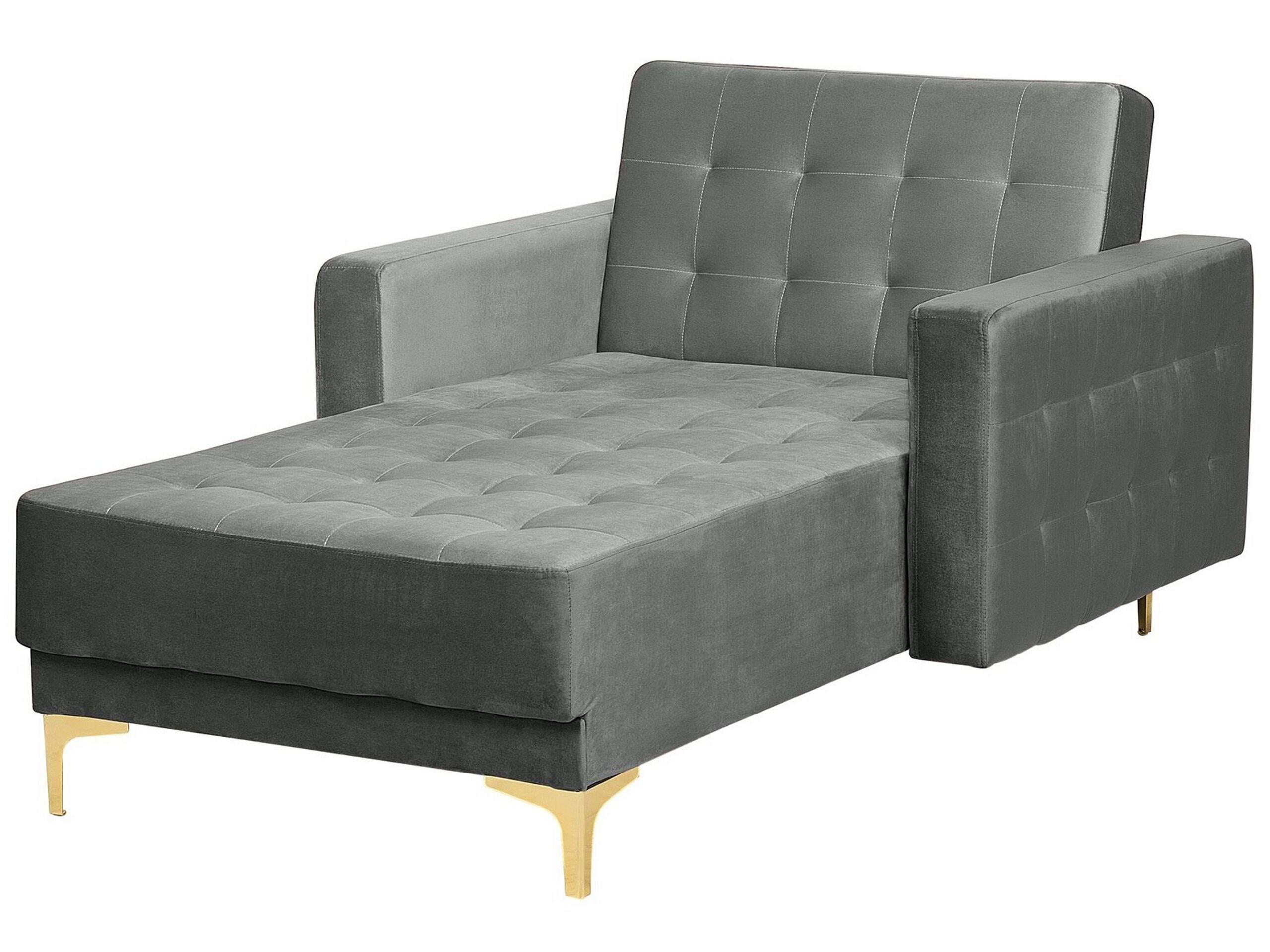 Beliani Chaise longue en Velluto Moderno ABERDEEN  