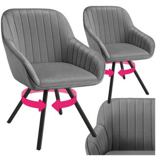 Tectake Chaise pivotante avec accoudoirs Snug en velours, rembourrée  