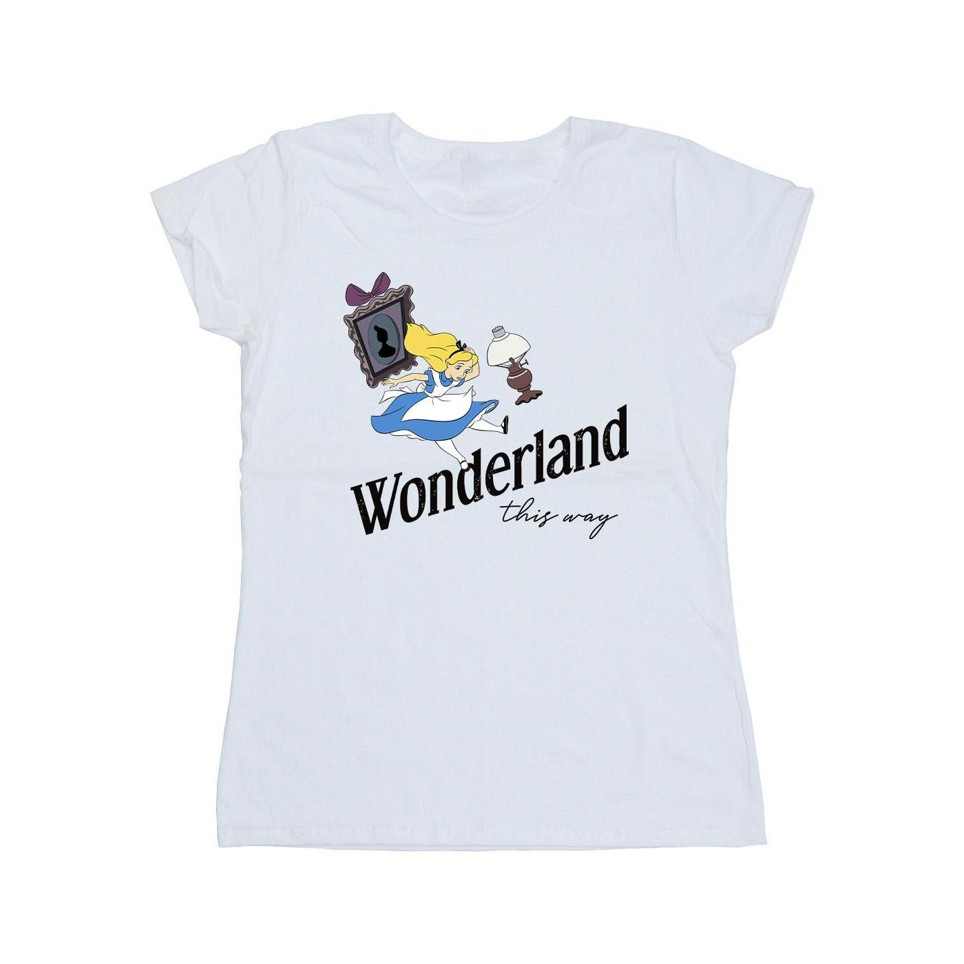 Image of Alice In Wonderland This Way Tshirt Damen Weiss XXL