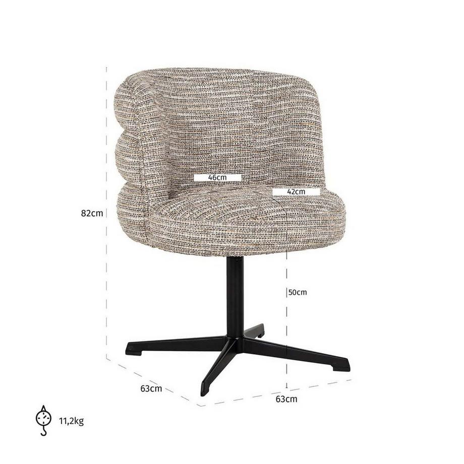 mutoni Chaise pivotante Chadwick beige coco  