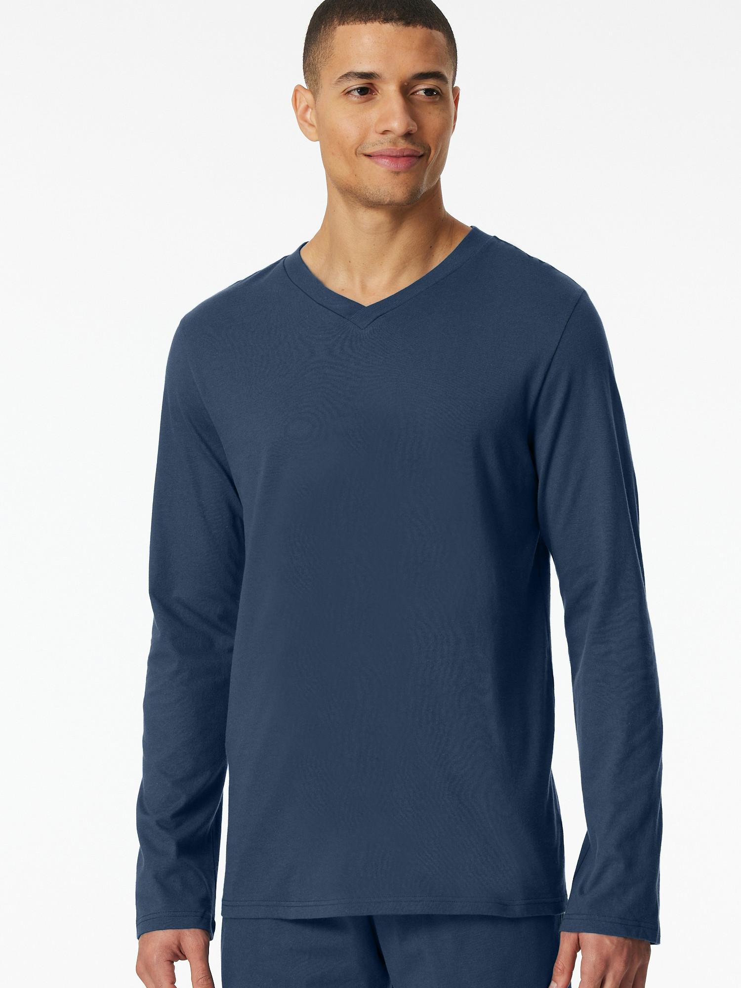 Schiesser Mix + Relax Maglia pigiama maniche lunghe scollo a V  