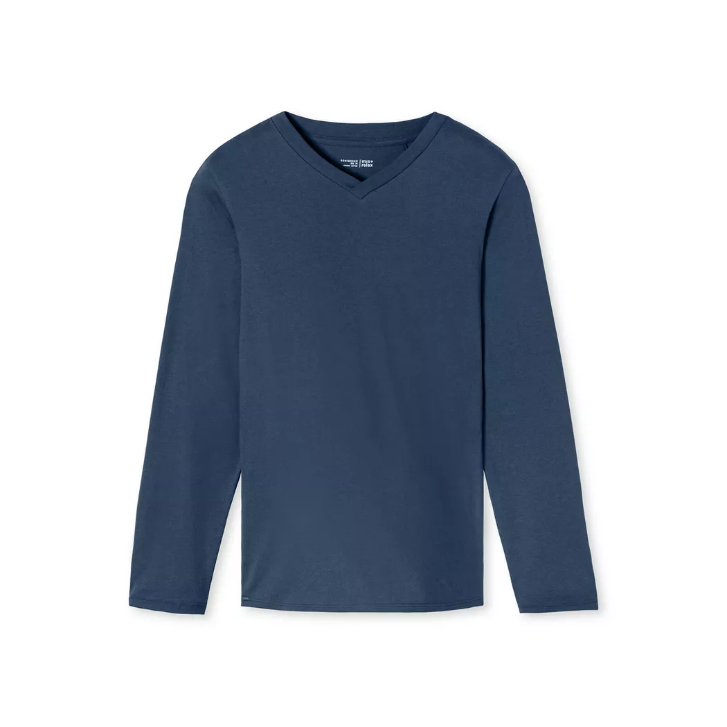 SCHIESSER Pyjama T-shirt manches longues MIX + RELAX royal bleu | 52