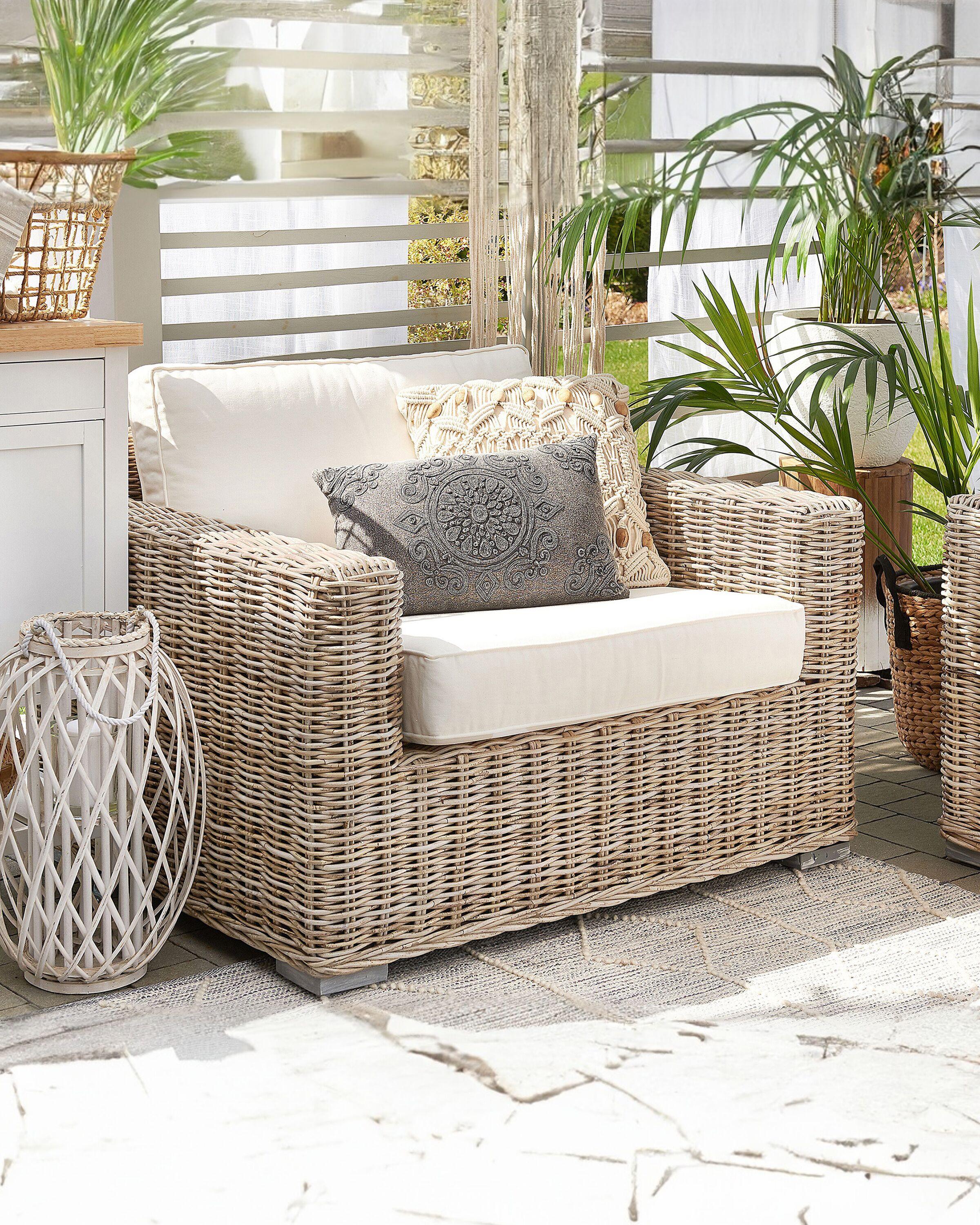 Beliani Fauteuil de jardin en Rotin Boho ARDEA  