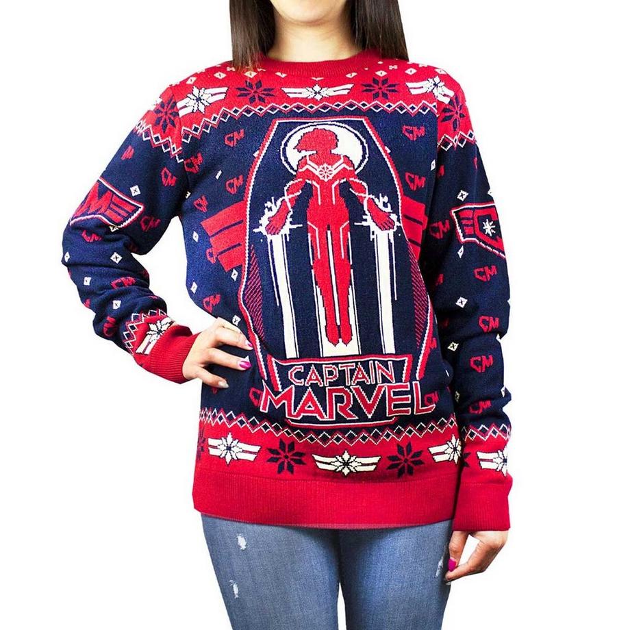 Captain Marvel Maglione Design Natalizio  