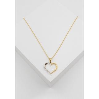 MUAU Schmuck  Anhänger Herz Gelbgold 750 Diamant 0.073ct. 22x18mm 