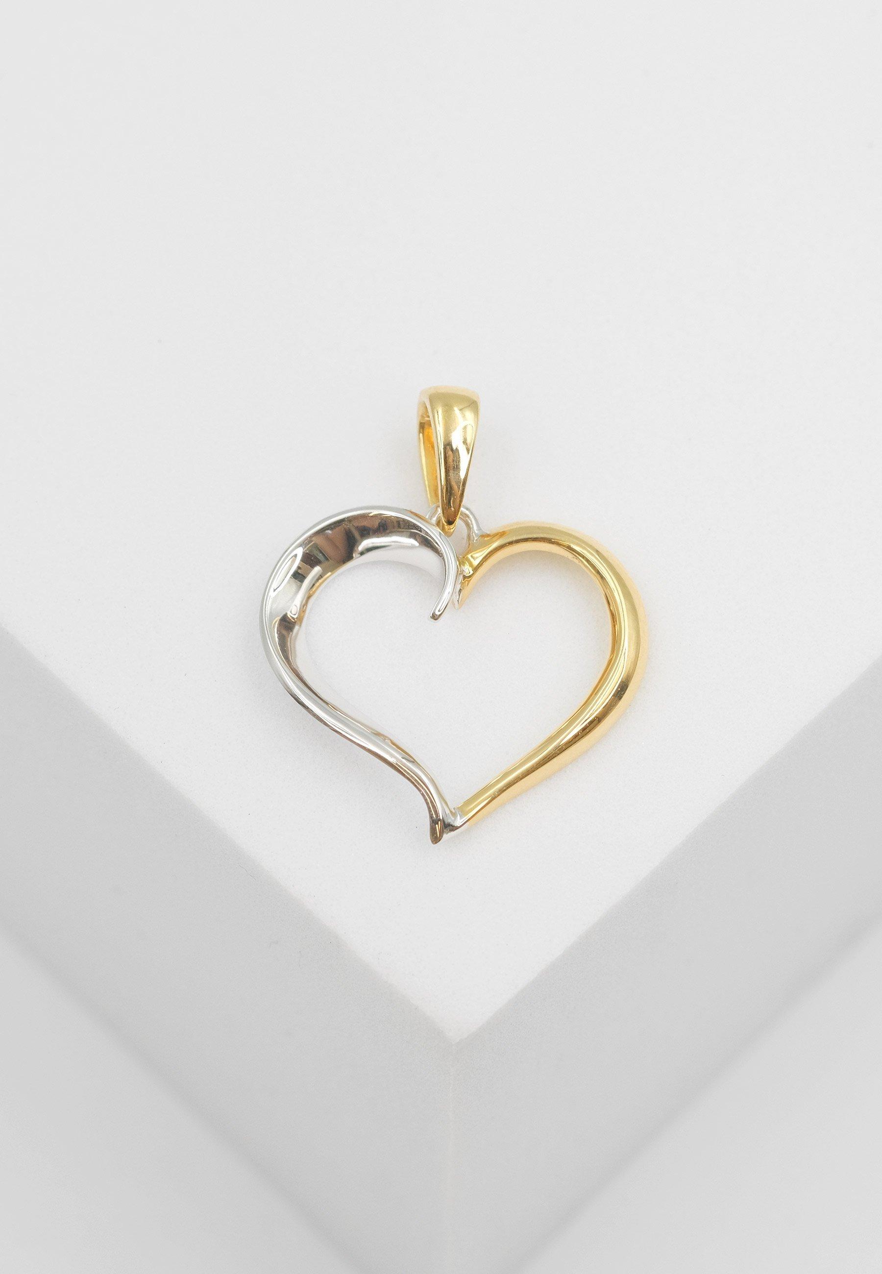 MUAU Schmuck  Pendentif coeur or jaune 750 diamant 0.073ct. 22x18mm 