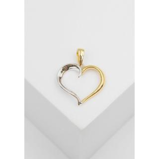 MUAU Schmuck  Pendentif coeur or jaune 750 diamant 0.073ct. 22x18mm 