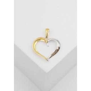 MUAU Schmuck  Pendentif coeur or jaune 750 diamant 0.073ct. 22x18mm 