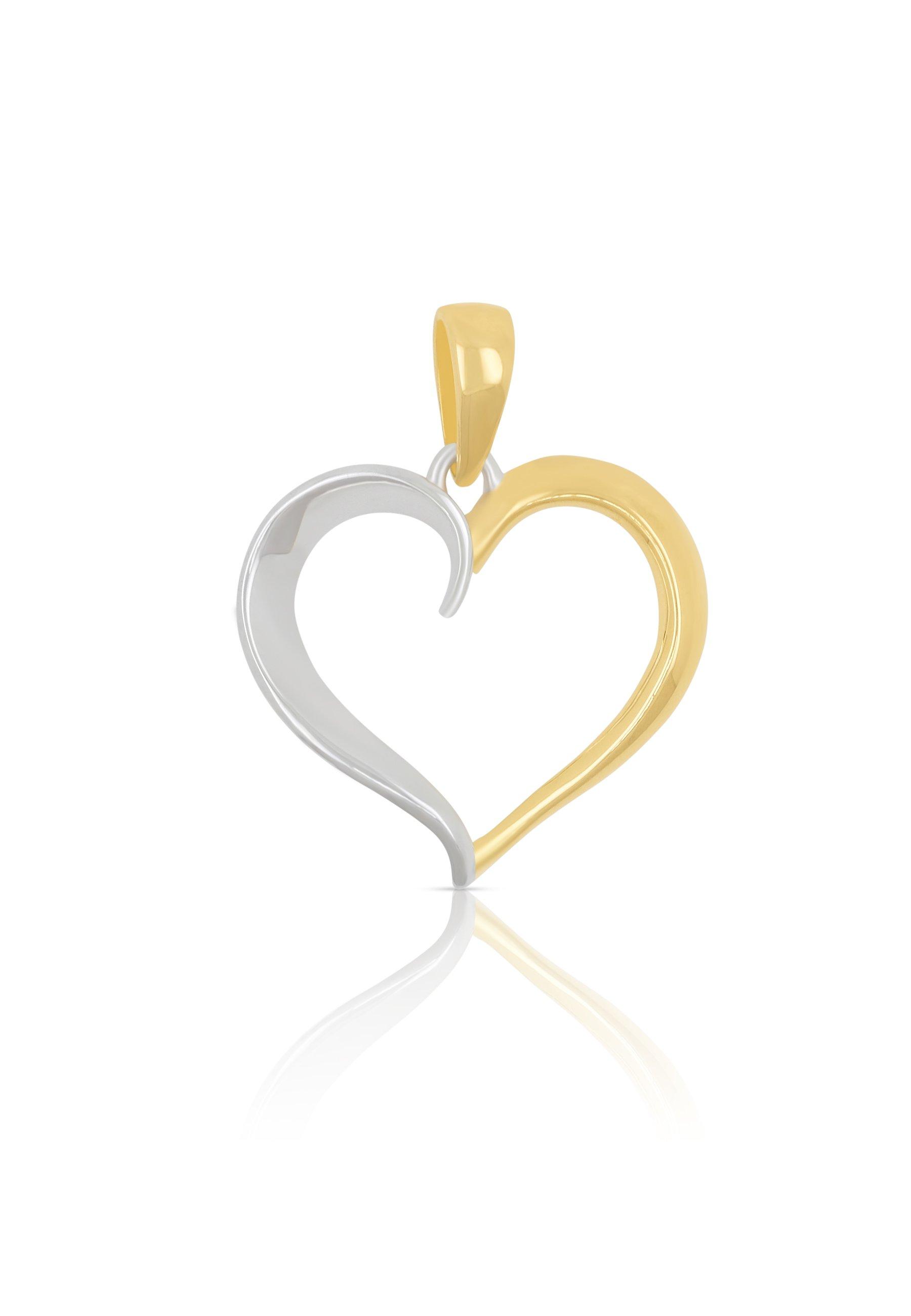 MUAU Schmuck  Pendentif coeur or jaune 750 diamant 0.073ct. 22x18mm 