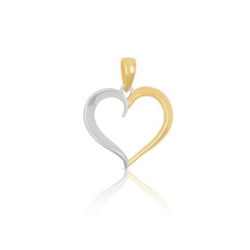 Pendentif coeur or jaune 750 diamant 0.073ct. 22x18mm