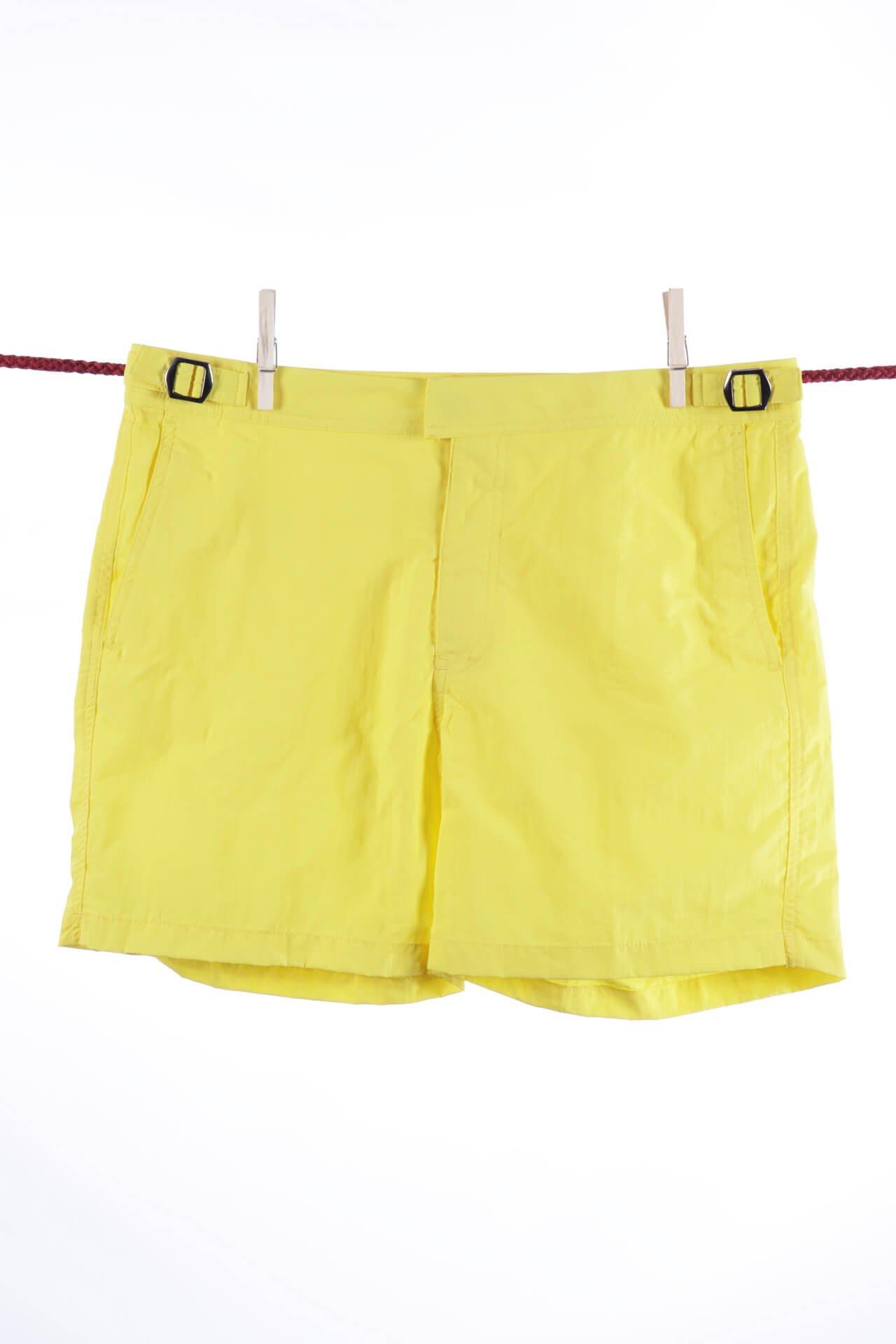 Image of Einfarbige Zitronen-badeshorts - Modell Formentera Herren Gelb L