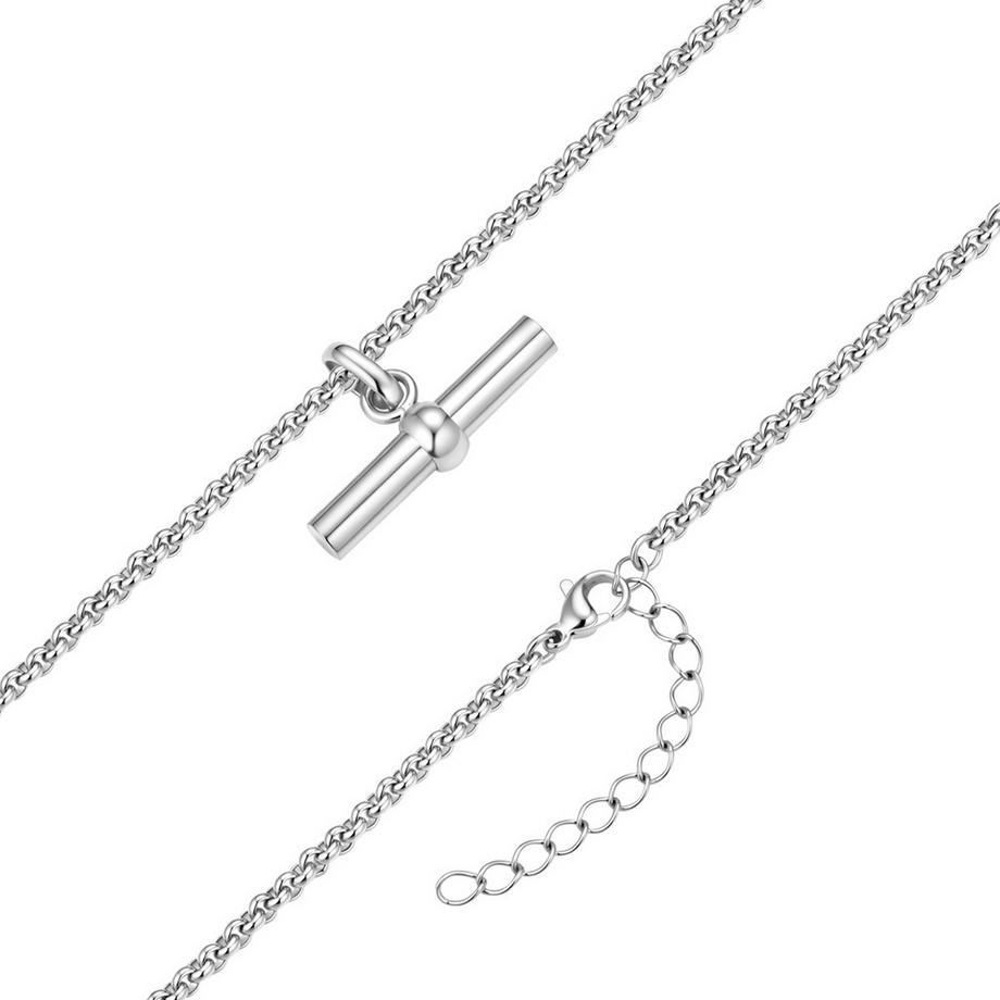 Lulu & Jane  Collier T-Bar Acier Inoxydable 