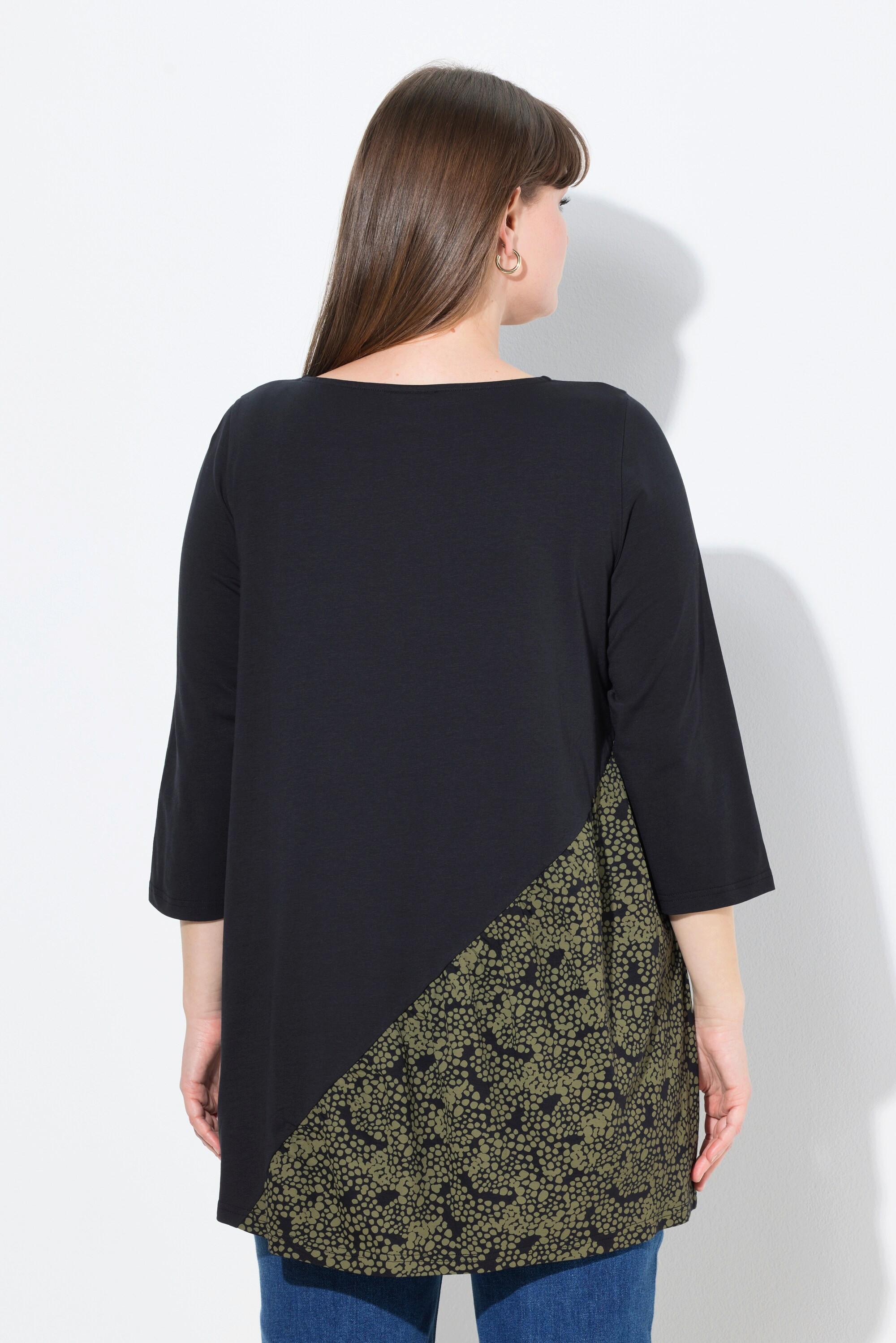 Ulla Popken A-Linie U-Boot-Ausschnitt 3/4-Arm T-Shirt  