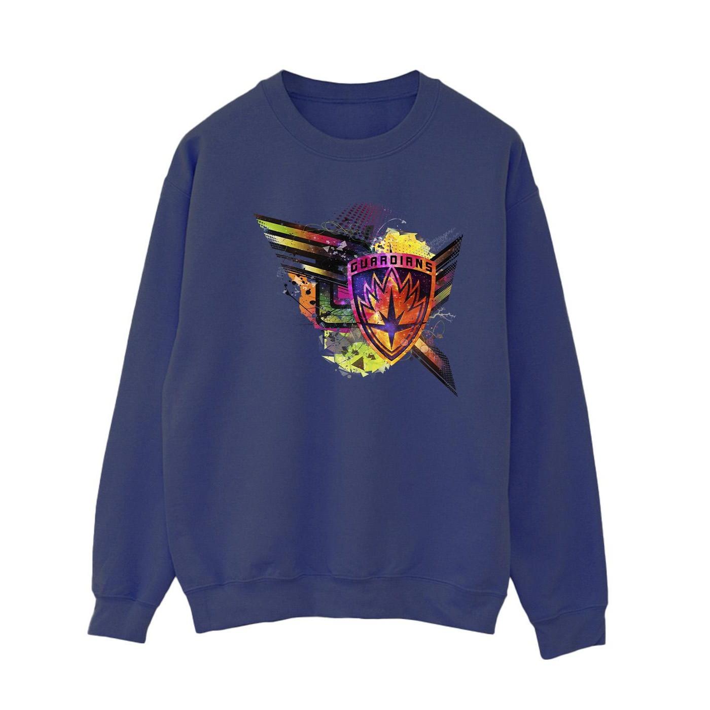 Image of Guardians Of The Galaxy Abstract Shield Chest Sweatshirt Damen Marine S