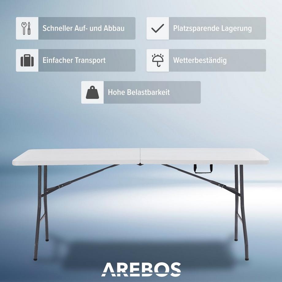 Arebos Tavolo pieghevole Tavolo buffet Tavolo da giardino Tavolo da pranzo Pieghevole  