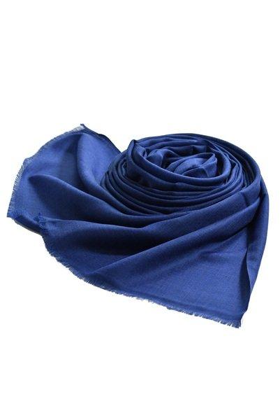 Image of Wollschal »schurwollen- & Seidenmix Schal«, Einfarbig, Mit Fransen Unisex Blau ONE SIZE