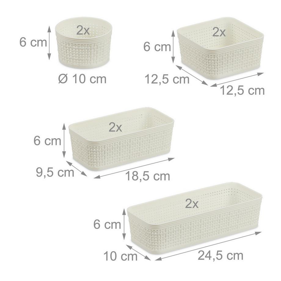 Northix Schubladen-Organizer im 10er-Set  