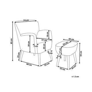 Beliani Fauteuil en Bouclé Rétro TUMBA  