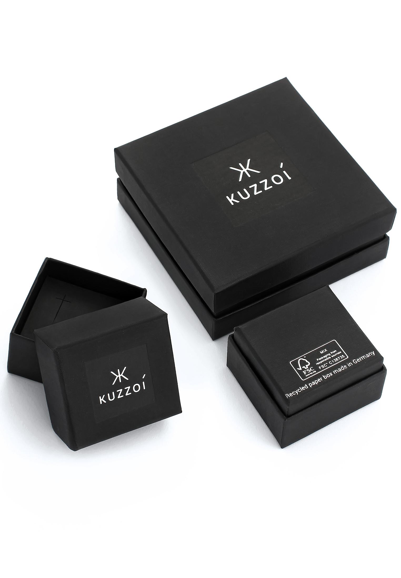 Kuzzoi  Ring Set Unisex Basic Gehämmert 925 Silber 