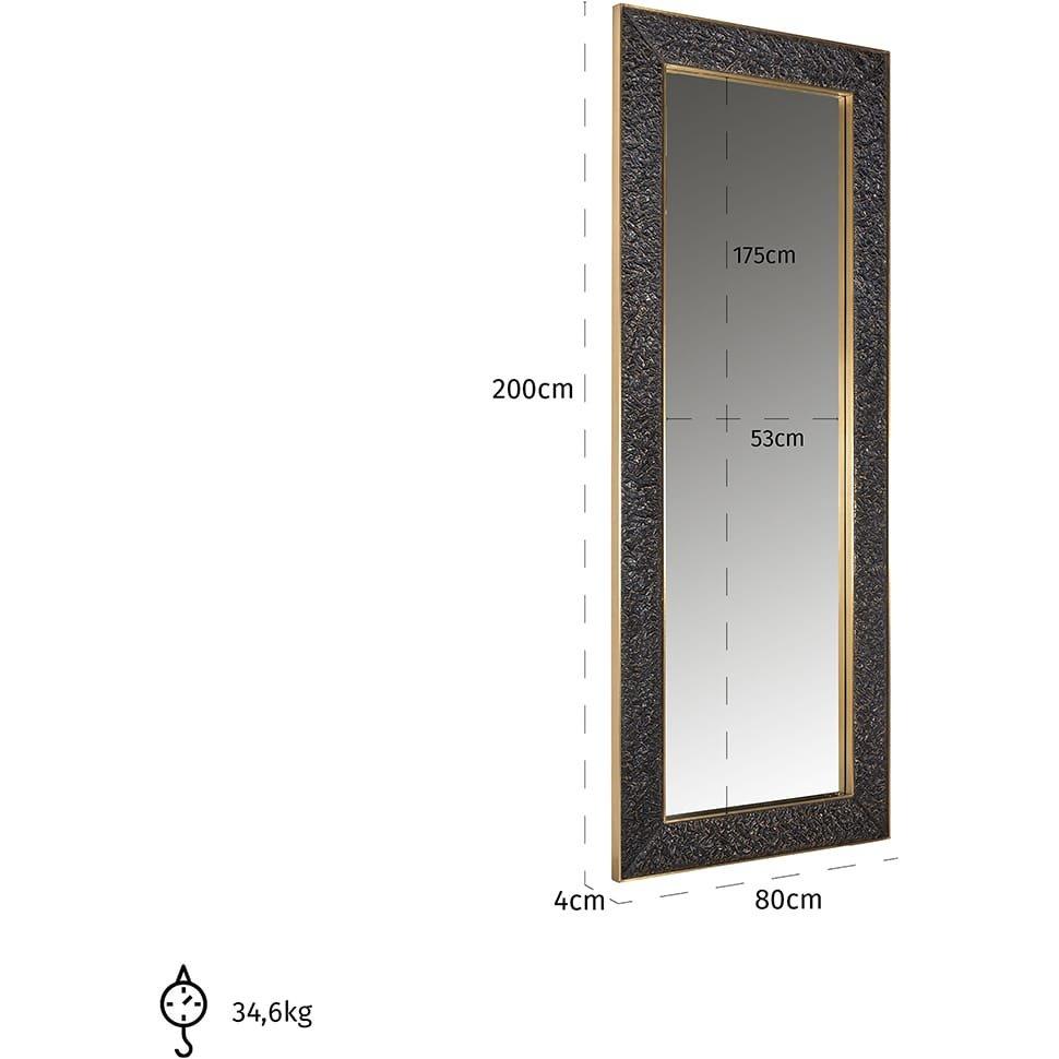 mutoni Miroir Daveen noir 80x200  