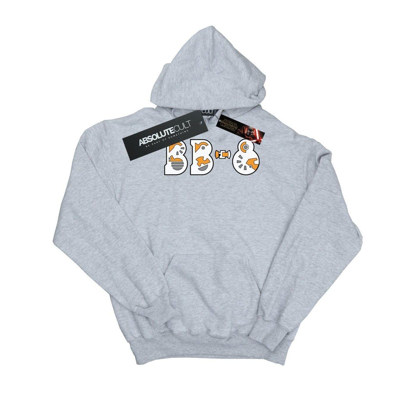 Image of The Rise Of Skywalker Bb8 Text Logo Kapuzenpullover Damen Grau M