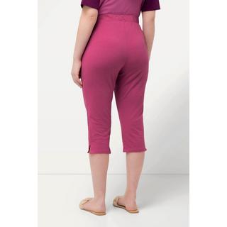 Ulla Popken  Capri-Leggings, seitliches Spitzenband, Biobaumwolle 