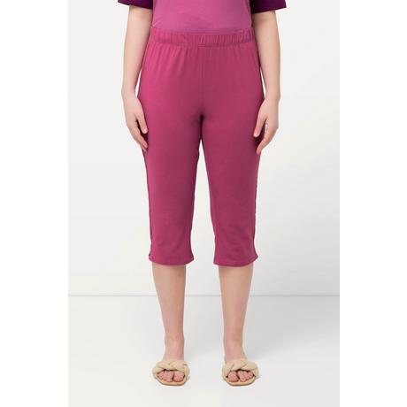 Ulla Popken  Capri-Leggings, seitliches Spitzenband, Biobaumwolle 