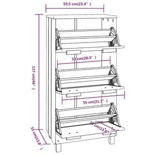 VidaXL Schuhschrank holz  