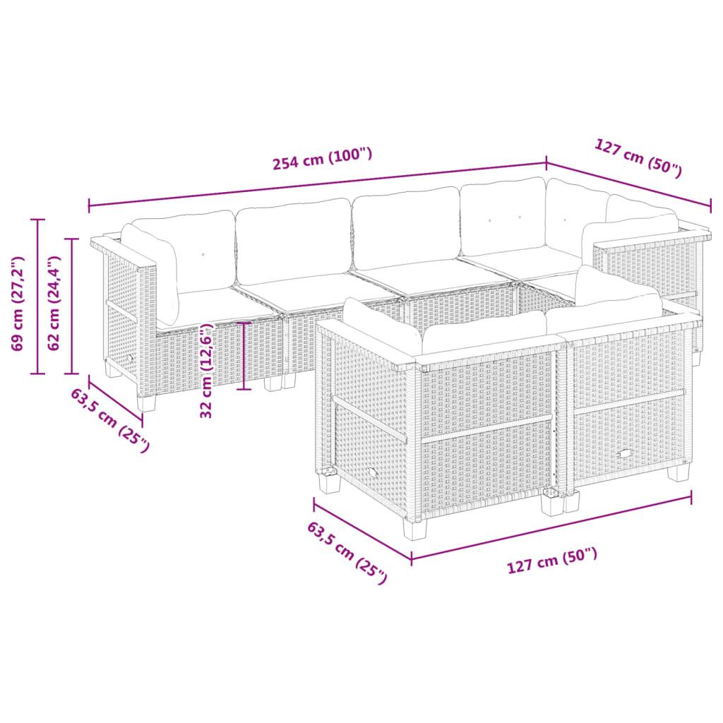 VidaXL Ensemble de canapés de jardin rotin synthétique  