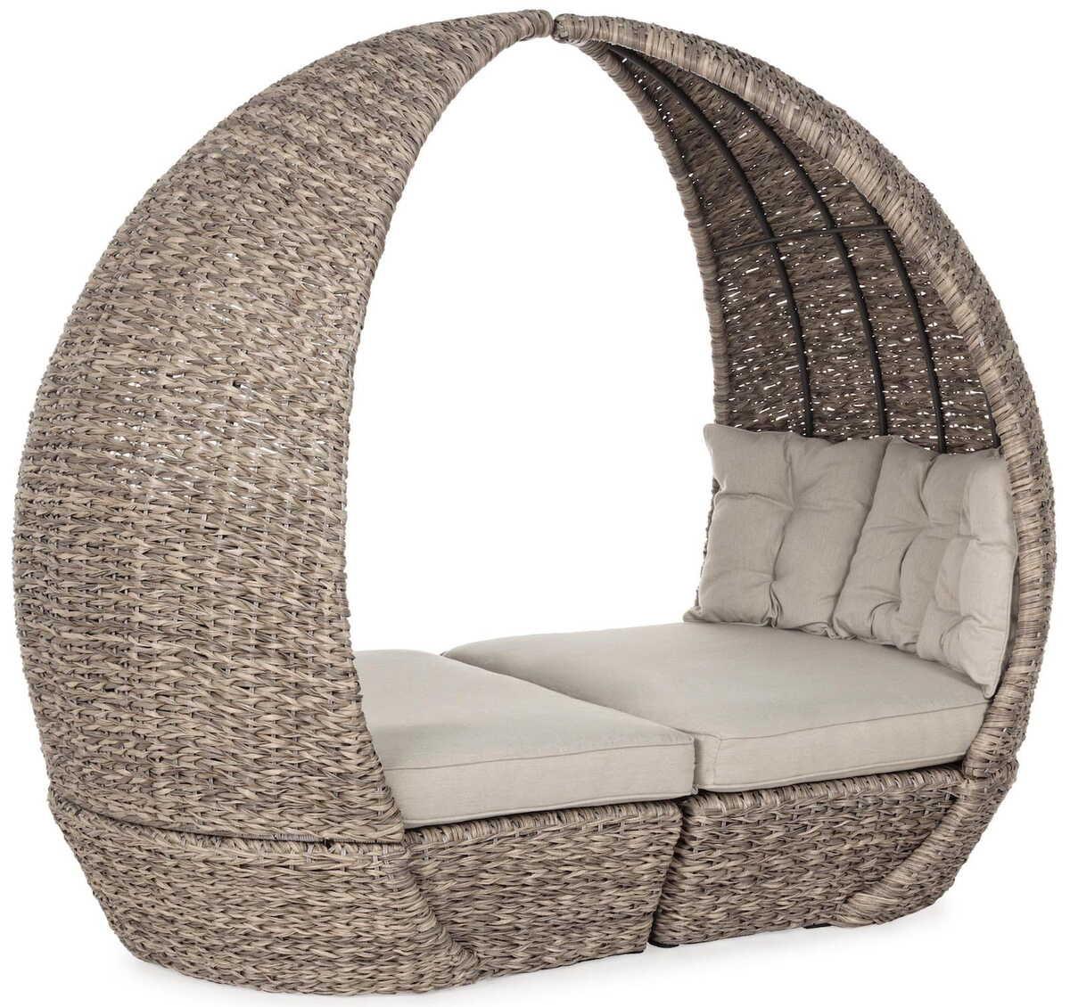 mutoni Divano da giardino Daybed con cuscini Samui (2 pz)  