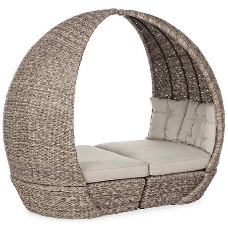 mutoni Divano da giardino Daybed con cuscini Samui (2 pz)  