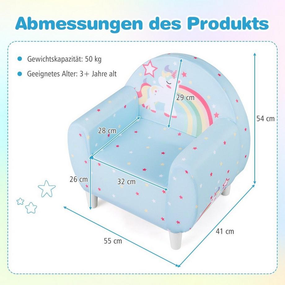 Northix Kindersofa mit Einhorn-Design  