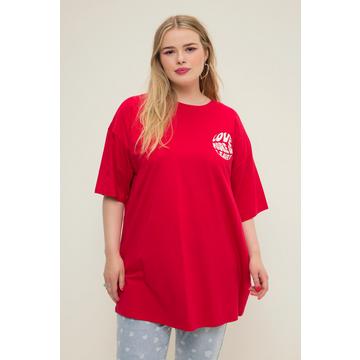 T-shirt oversized à col rond et manches courtes, lettrages imprimés