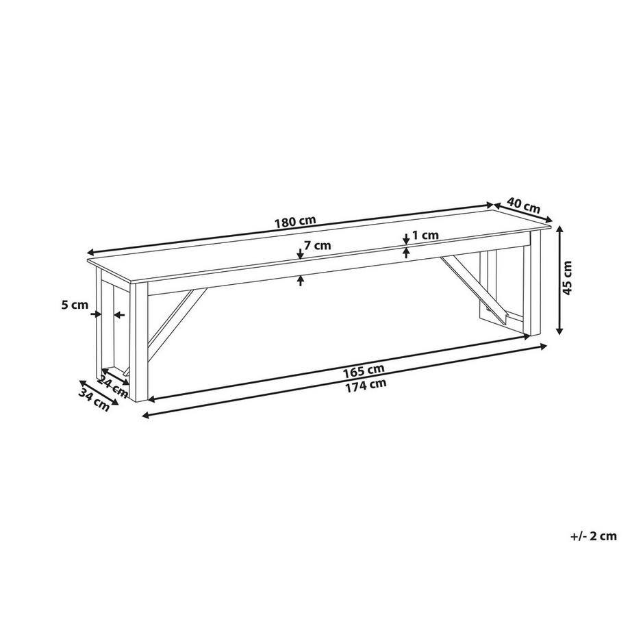 Beliani Banc de jardin en Béton Industriel NOTTERI  