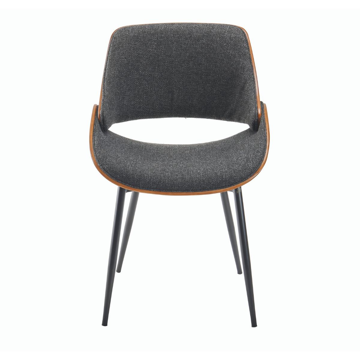 Calicosy Chaise Finition Noyer avec Assise en Tissu Gris - Mannix  