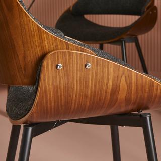 Calicosy Chaise Finition Noyer avec Assise en Tissu Gris - Mannix  