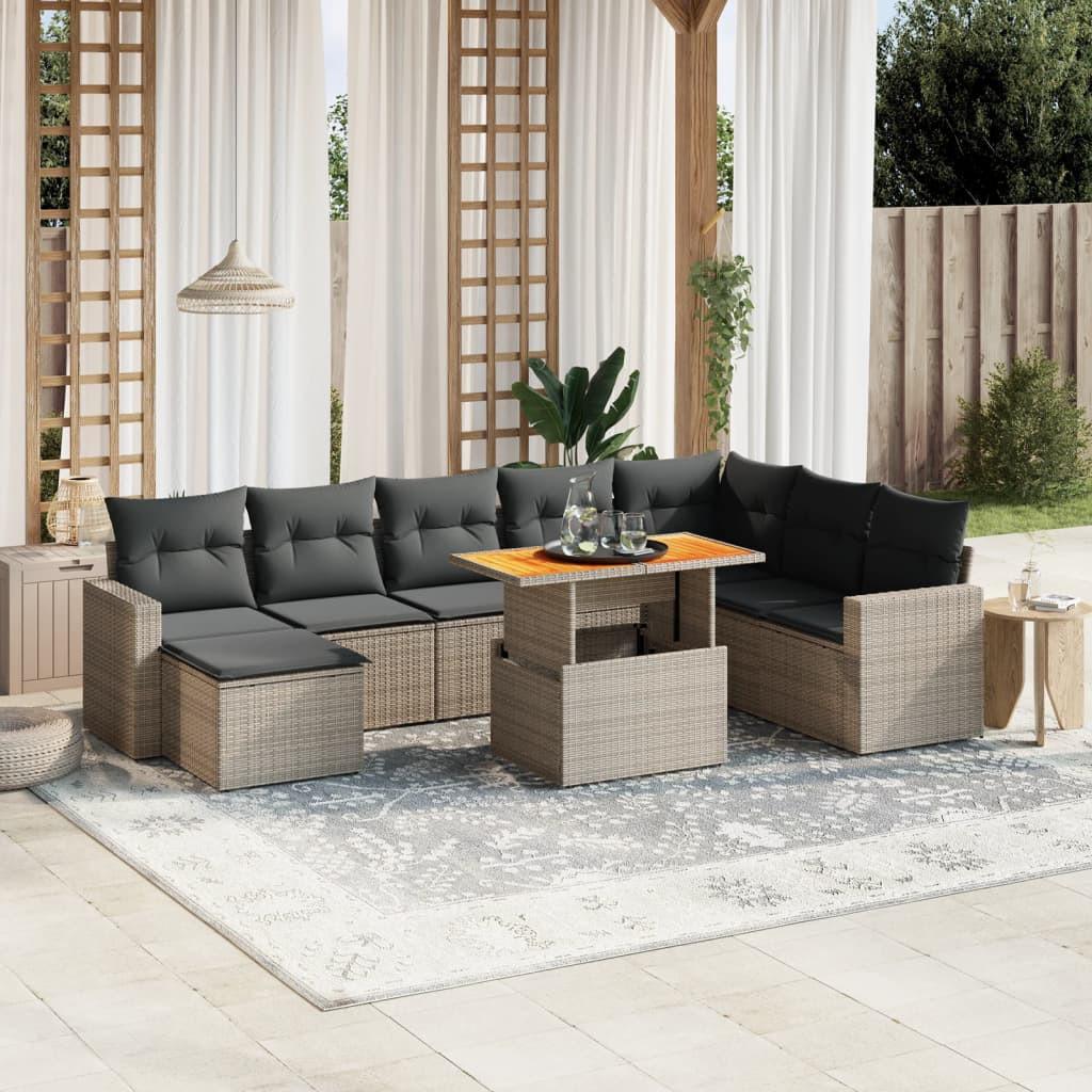 VidaXL set divano da giardino Polirattan  